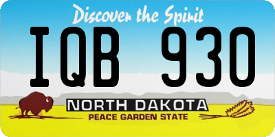 ND license plate IQB930