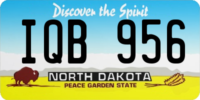 ND license plate IQB956