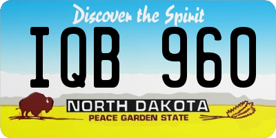 ND license plate IQB960