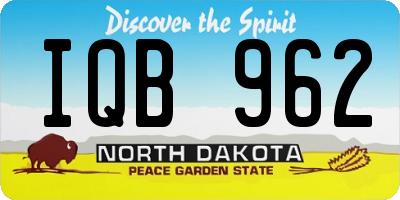 ND license plate IQB962