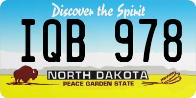 ND license plate IQB978