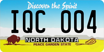 ND license plate IQC004