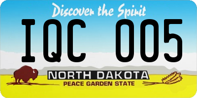 ND license plate IQC005