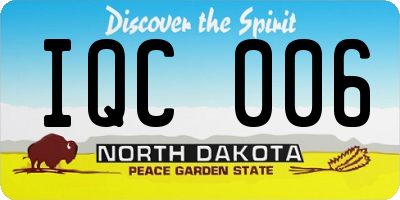 ND license plate IQC006