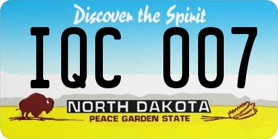 ND license plate IQC007