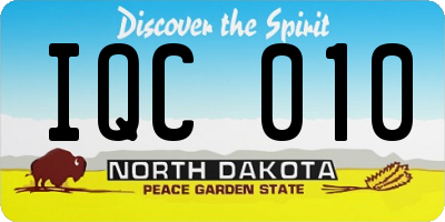 ND license plate IQC010