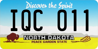 ND license plate IQC011