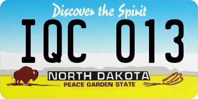 ND license plate IQC013