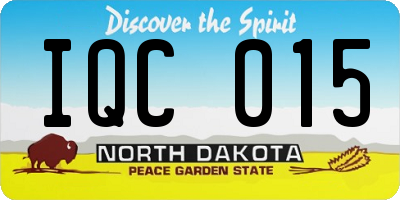 ND license plate IQC015