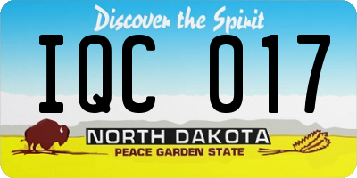 ND license plate IQC017