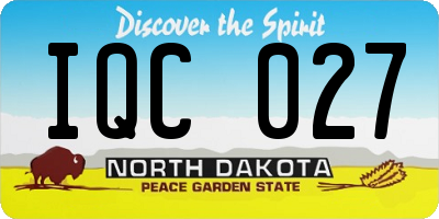 ND license plate IQC027