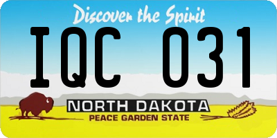 ND license plate IQC031