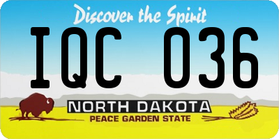 ND license plate IQC036