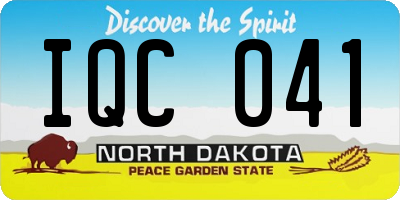 ND license plate IQC041