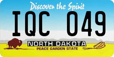 ND license plate IQC049