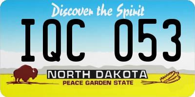 ND license plate IQC053