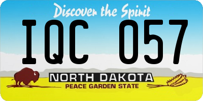 ND license plate IQC057