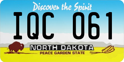 ND license plate IQC061