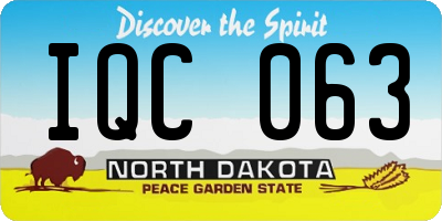 ND license plate IQC063