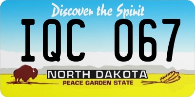 ND license plate IQC067
