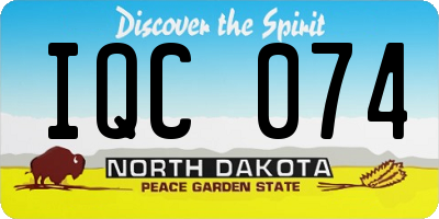 ND license plate IQC074