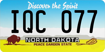 ND license plate IQC077