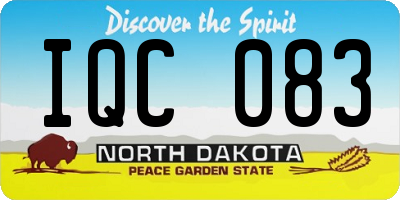ND license plate IQC083