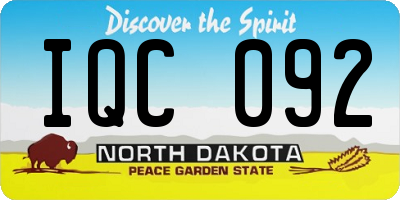 ND license plate IQC092