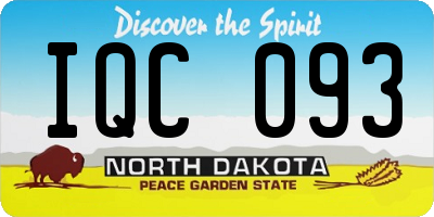 ND license plate IQC093