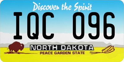ND license plate IQC096
