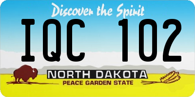 ND license plate IQC102