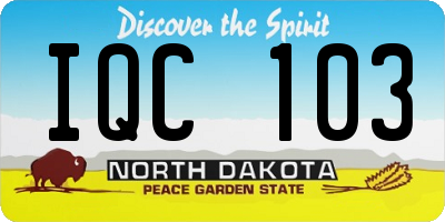 ND license plate IQC103