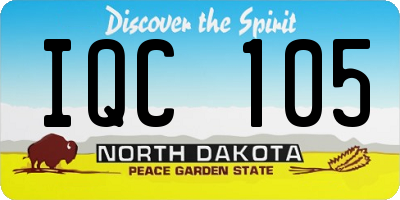 ND license plate IQC105