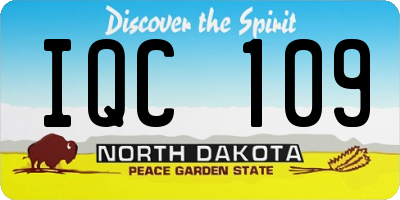 ND license plate IQC109