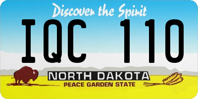 ND license plate IQC110