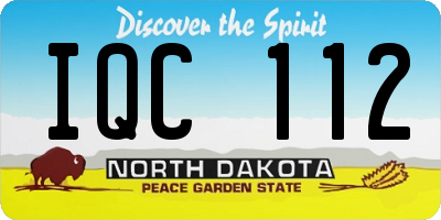 ND license plate IQC112