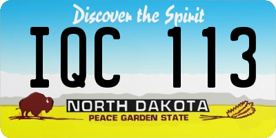 ND license plate IQC113