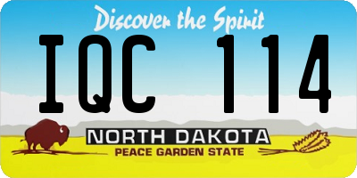 ND license plate IQC114