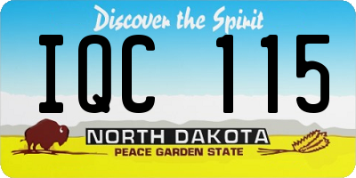 ND license plate IQC115