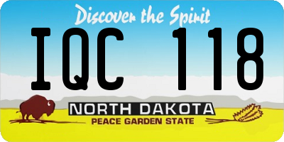 ND license plate IQC118