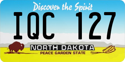 ND license plate IQC127