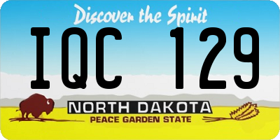 ND license plate IQC129
