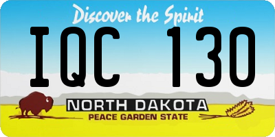 ND license plate IQC130