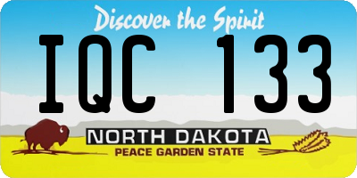 ND license plate IQC133