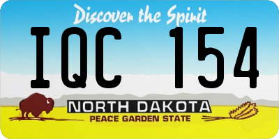 ND license plate IQC154