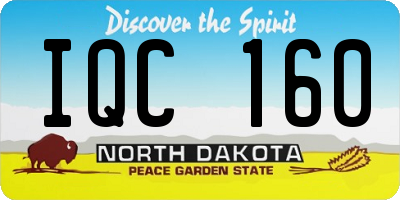 ND license plate IQC160
