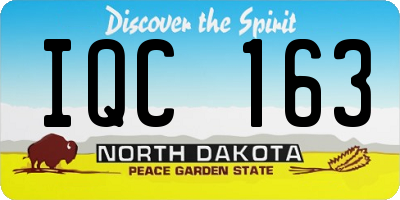 ND license plate IQC163