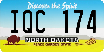 ND license plate IQC174