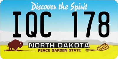 ND license plate IQC178