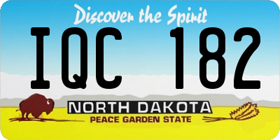 ND license plate IQC182